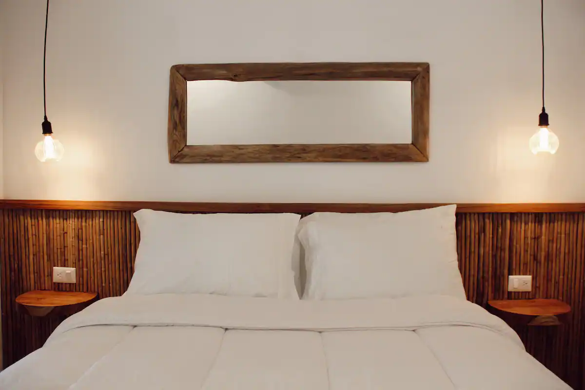 white linen bed and retreat